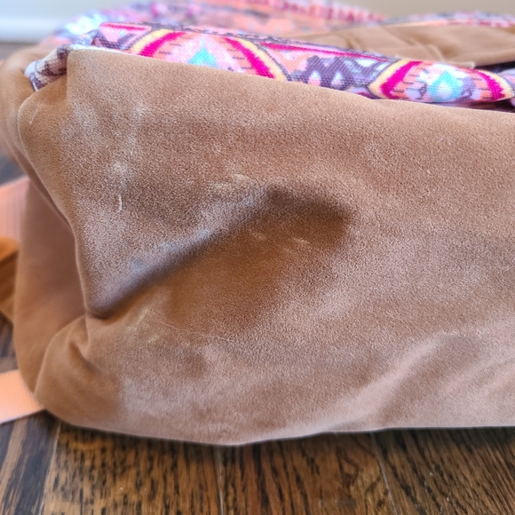 Roxy Peach Southwest Style Backpack with Suede Bottom & Laptop Sleeve - Picture 10 of 12
